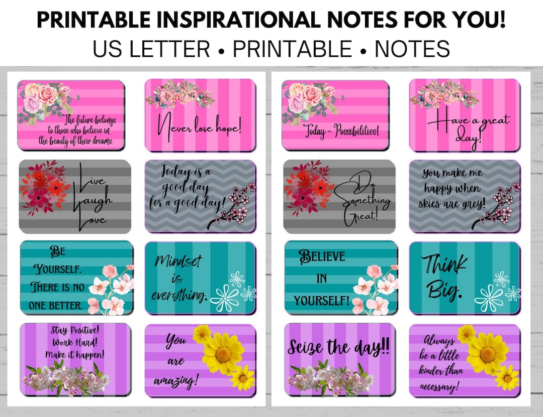 Printable Inspirational Cards/notes Etsy Printable Inspirational Cards/notes Etsy