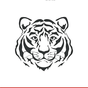 Tiger Head SVG, Wild Tiger Face Vector for Cricut, Laser Cut Silhouette Clipart, Big Cat Png Pdf Dxf Eps Files, Jungle Animal Design