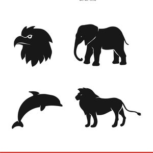 Animal Silhouette SVG Bundle: 16 Wild Animal Vectors (Digital Download