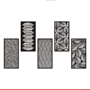 Leaf Laser Cut Wall Art SVG Bundle, Botanical Panel DXF Files, Modern Decor Pattern Pdf Png Eps, CNC & Cricut Cut File Download