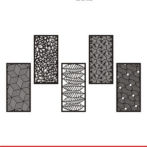 Geometric Laser Cut Panel SVG, Floral Wall Art Bundle, Dxf Eps Png Pdf, Decorative Divider Files, CNC Laser Pattern, Instant Download