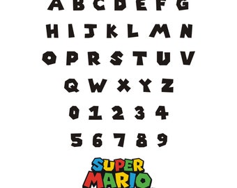 Game Font SVG: Cartoon Alphabet Letters and Numbers (Digital Download)