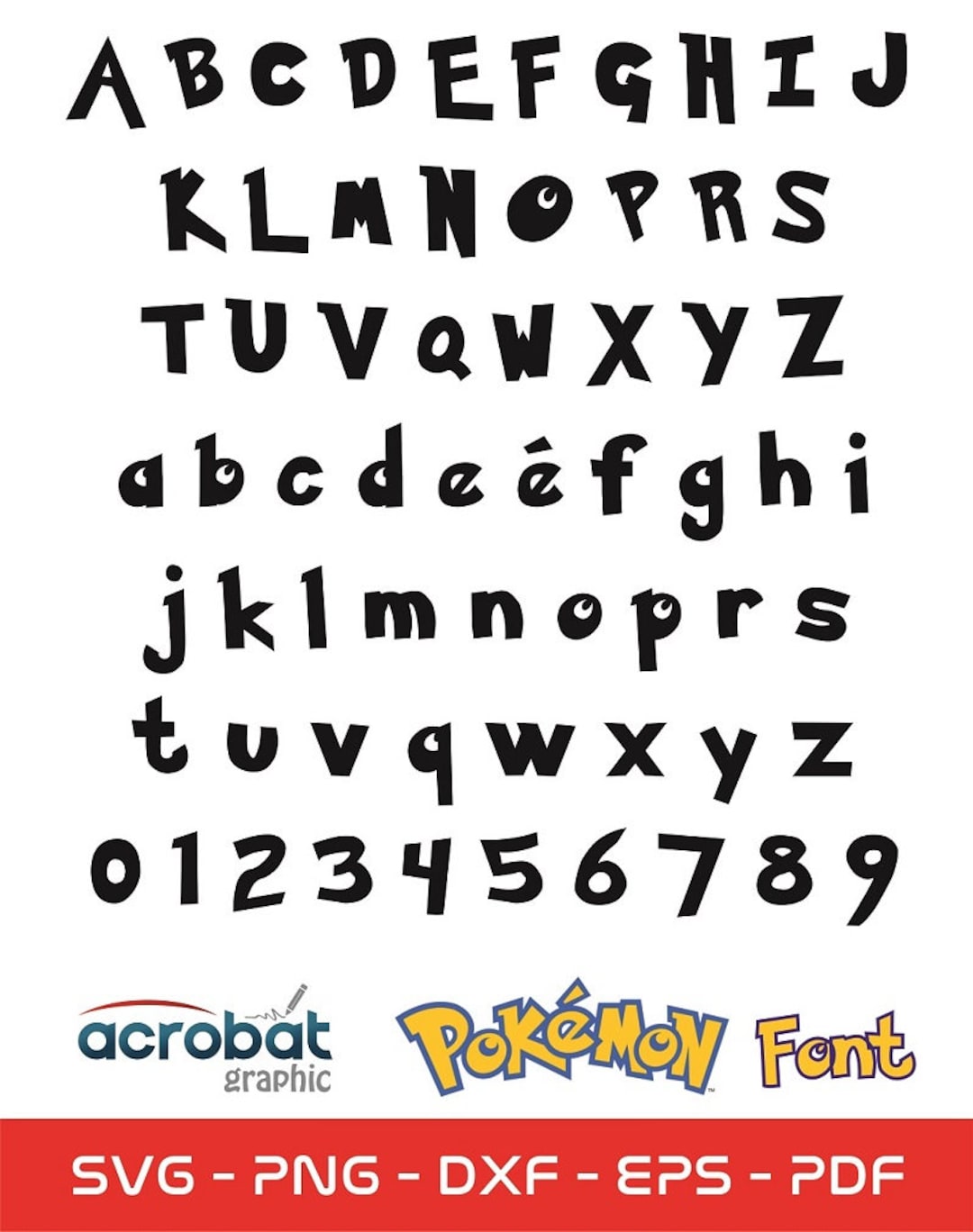 Pokemon Svg Pokemon Font Ttf Alphabet Svg Letters Svg Font Svg Svg