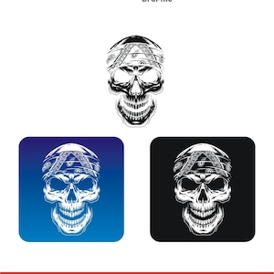 Bandana Skull Vector Art: Gangster Clipart for Cricut (Digital Download