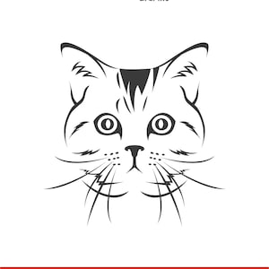Cat Face Svg, Cute Cat Head Vector, Animal Face Outline For Cricut, Laser Cutting And Digital Crafts