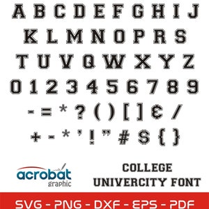 College Font SVG: Varsity Letter Alphabet Vector (Digital Download Cut File