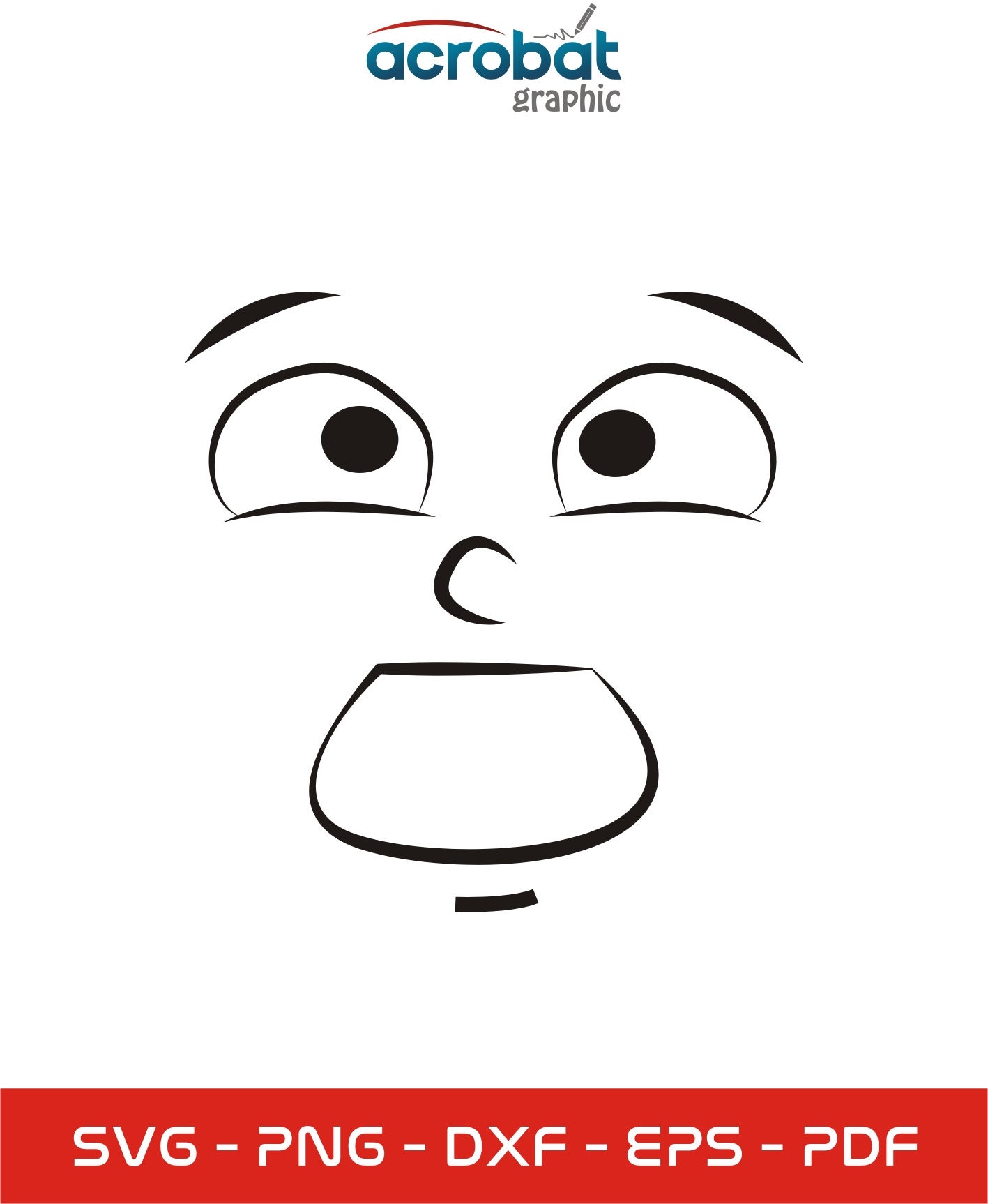 Funny Face Expressions SVG Bundle: Cartoon Emotion Clipart (digital ...