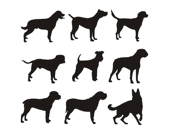 Dog Silhouette SVG Bundle: Pet Vector Clipart for Cricut (Digital Files)