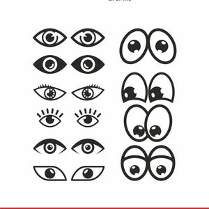 Cartoon Eye SVG Bundle: Funny Vector Clipart for Cricut (Digital Download