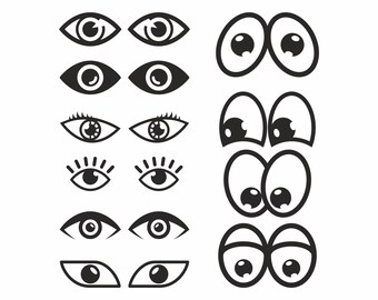 Cartoon Auge SVG Bundle: Lustige Vektor Clipart für Cricut (Digitaler Download