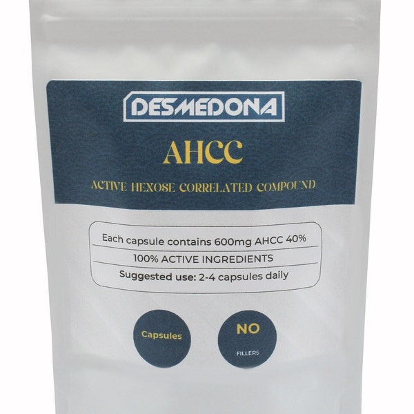 AHCC 600 mg Kapseln, aktive Hexose korrelierte Verbindung, hohe Qualität und Stärke, EU-Verkäufer, Multi-Listing