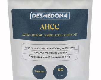 Cápsulas de AHCC de 600 mg, compuesto activo correlacionado con hexosa, alta calidad y resistencia, vendedor de la UE, listado múltiple