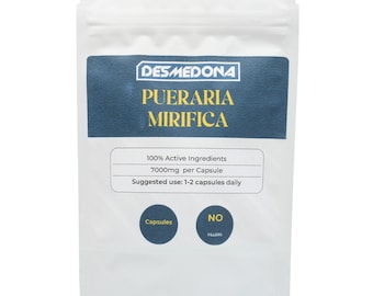 Pueraria Mirifica 7000 mg Cápsulas vegetales, Cápsulas 700 mg Extracto 10:1, Extracto en polvo de Kwao Krua, Fuerza y calidad, Listado múltiple