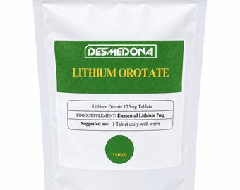 Lithium 7mg von Lithium Orotat 175mg Tabletten, Elementares Lithium 7mg, Hohe Stärke und Qualität, EU-Verkäufer
