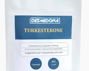 Extrait de capsules de Turkesterone 700 mg 20:1 = 14000 mg/jour, Capsules HPMC végétaliennes d'Ajuga Turkestanica, Haute résistance et qualité, Liste multiple