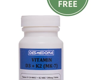 Vitamin D3 20000 IE K2-MK7 200 mcg tabletter, vitamin D3 K2-MK7, hög styrka och kvalitet