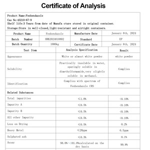 Pure 99,8% Fenbendazol-capsules 300 mg, EU-verkoper met meerdere vermeldingen afbeelding 2