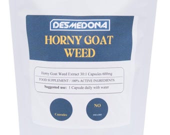 Horny Goat Weed 18.000 mg capsules, puur extractpoeder 30:1, veganistische capsules 600 mg - epimedium grandiflorum, hoge sterkte en kwaliteit