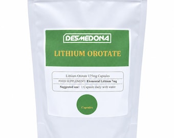 Lithium 7mg Capsules from Lithium Orotate 175mg, Elemental Lithium 7mg, Lithium Capsules 7mg, High Strength & Quality, EU-Seller