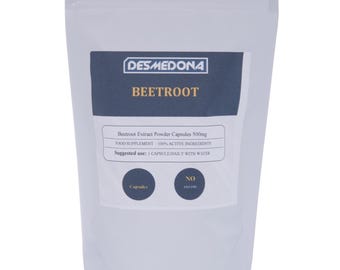 Beetroot Extract Capsules 15000mg, 30:1 Ratio 500mg, Vegan Supplement, High Strength & Quality /