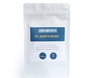 St John's Wort Capsules 9000mg/day, Extract 15:1, Hypericum  perforatum,  High Strength & Quality, EU-Seller