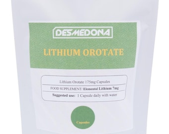 Lithium 7 mg-capsules van lithiumorotaat 175 mg, elementair lithium 7 mg, lithiumcapsules 7 mg, hoge sterkte en kwaliteit, EU-verkoper