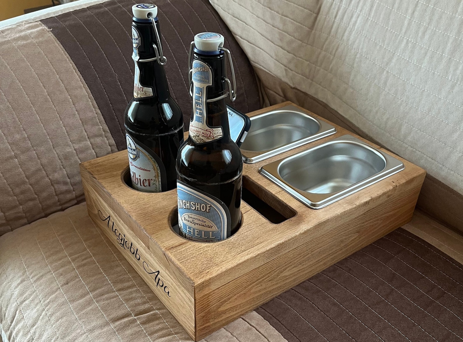 Personalized Sofa Butler - Couch Tray - the Gift for Men Made of Beech ...