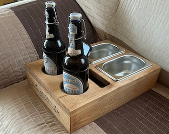 Personalized Sofa Butler - couch tray - the gift for men made of beech, couch butler, sofa tray, snack bar, gift