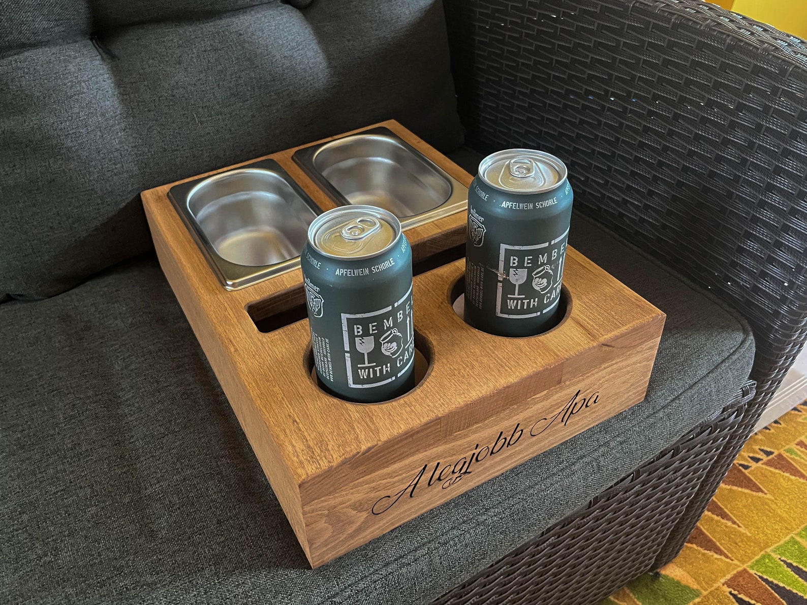 Personalized Sofa Butler - Couch Tray - the Gift for Men Made of Beech ...