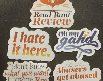 5-Pack Read Rant Review Vinyl Stickers