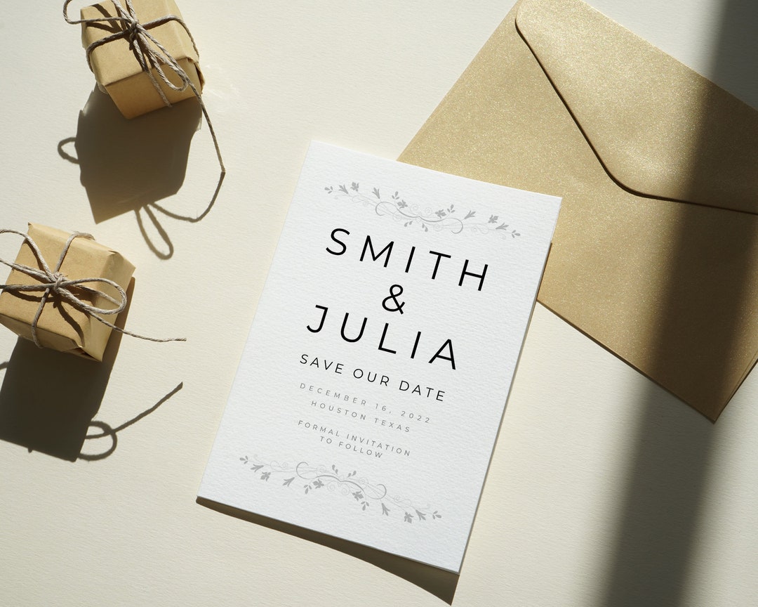 Luxury Save the Date Card, Save the Date Digital Template, Professional