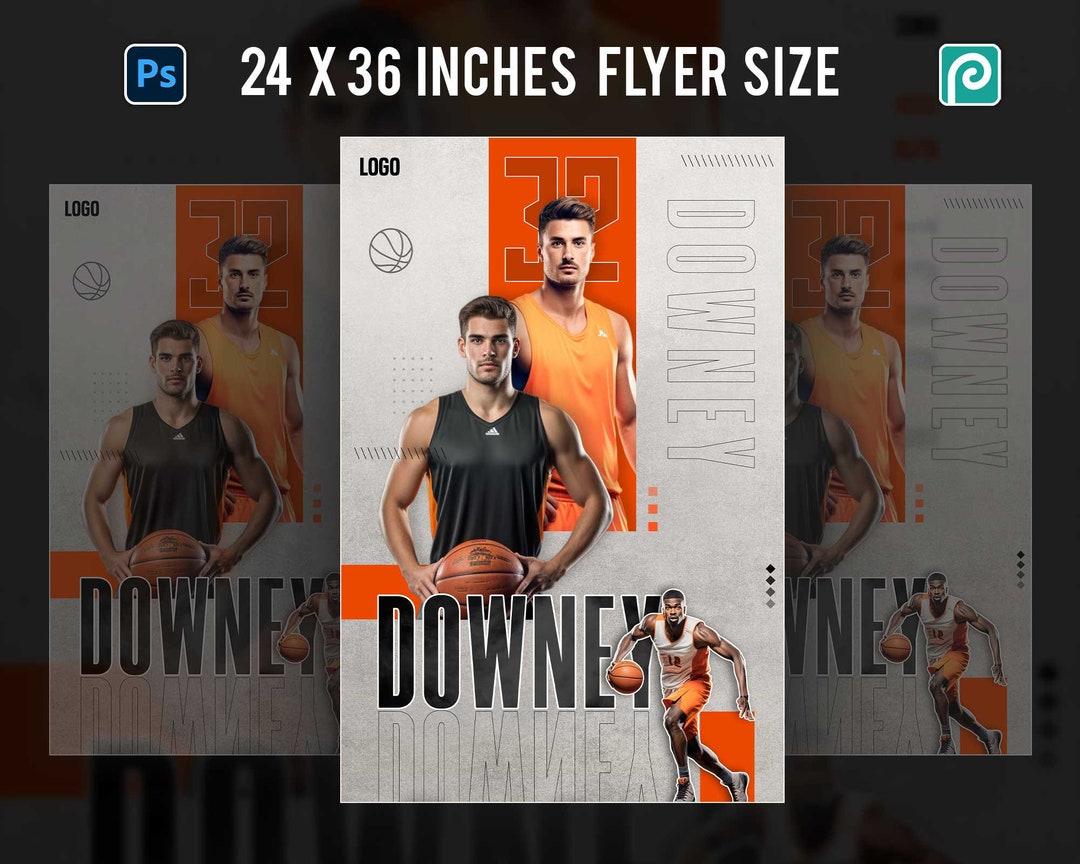 Basketball Poster Template, Basketball Game Poster Template, Editable ...