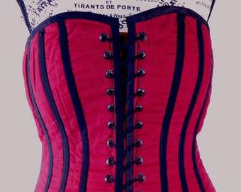 Red Corset with Black Trim Costume Corset