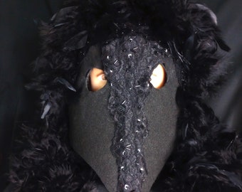 Máscara de cuervo - Máscara gótica espeluznante - Halloween, mascarada, accesorios para fotos