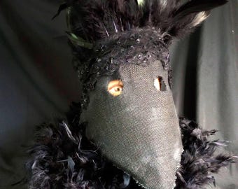Máscara de cuervo - Máscara gótica espeluznante - Halloween, mascarada, accesorios para fotos