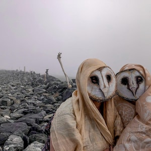 Schleiereulen Masken, Gruppe Masquerade Kostüm, Halloween Requisite, 2er-Set Karneval Masken