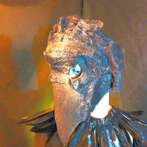 Plague Doctor - Raven Mask - Goth Raven Creepy Crow Mask - Halloween, Masquerade, Photo Props - Bird Mask with Beak, Victorian Lace Masks