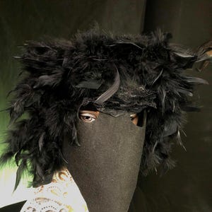 Plague Doctor - Raven Mask - Goth Raven Creepy Crow Mask - Halloween, Masquerade, Photo Props - Mask with beak, Feather Masks