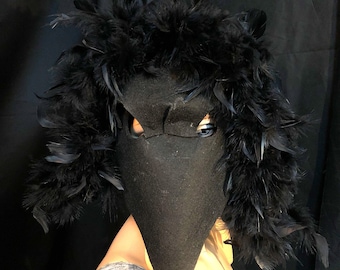 Pest Doktor Raven Maske - Gothic Creepy Crow Maske - Halloween, Maskerade, Foto Requisiten - Feder Masken