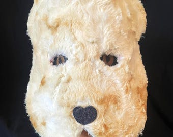 Máscara de oso polar de piel sintética hecha a mano: Halloween, cosplay