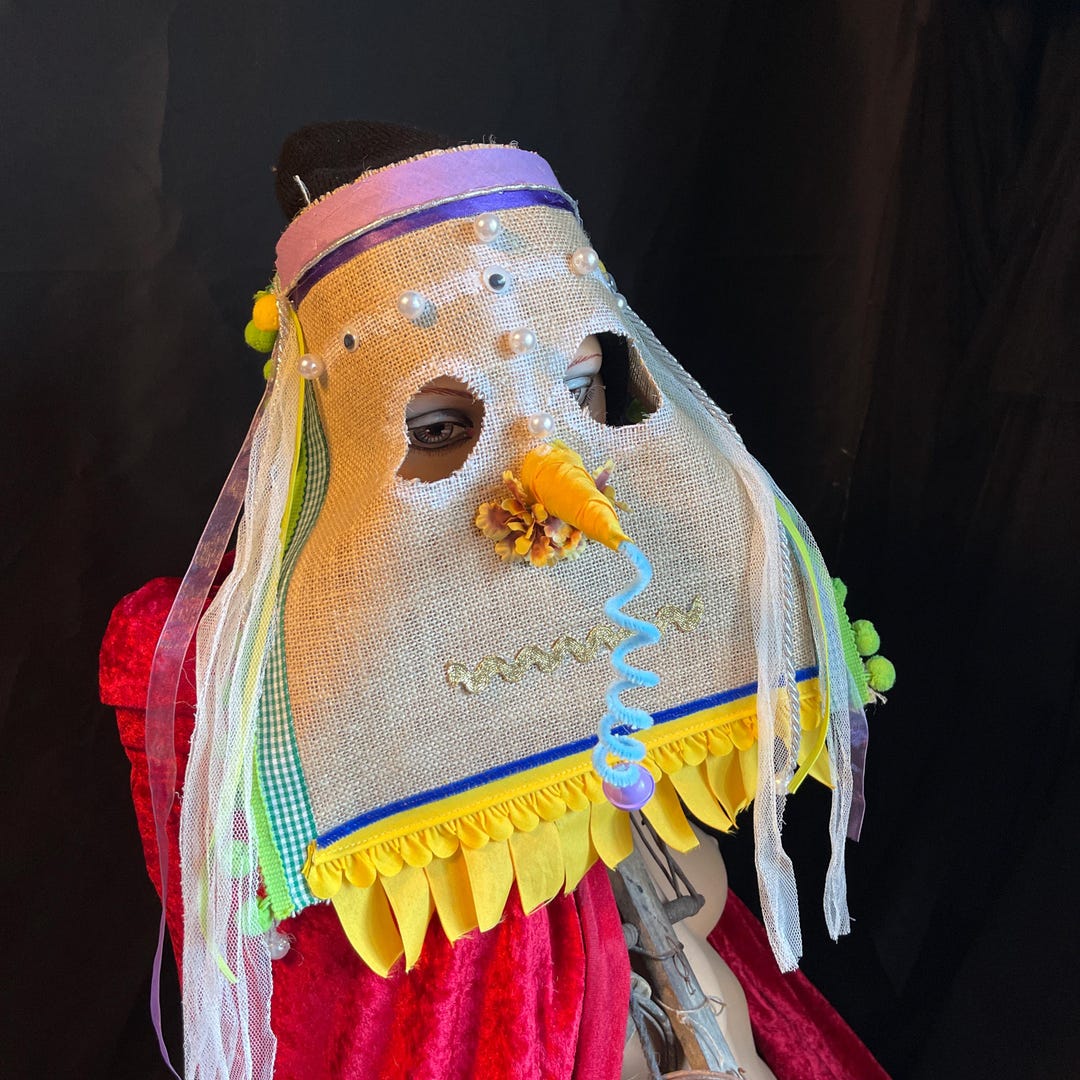 Cajun Mardi Gras Fringe Mask - Masquerade, Carnival, Chicken Chase ...