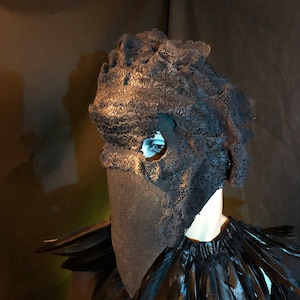 Plague Doctor - Raven Mask - Goth Raven Creepy Crow Mask - Halloween, Masquerade, Photo Props - Bird Mask with Beak, Victorian Lace Masks