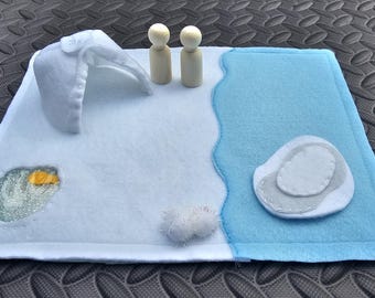 Arctic Felt Play Mat: Igloo, Iceberg & Peg Dolls