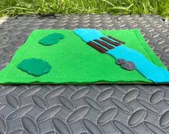 In the Meadow playscape/outdoors felt play mat/small world play mat/imaginative play