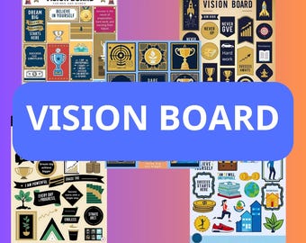 Vision Board Clip Art Images – Success & Achievement Theme | Printable PNGs for Goal Setting