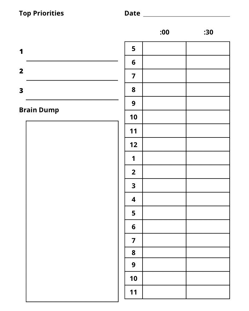 The Original Timebox Template Etsy The Original Timebox Template Etsy