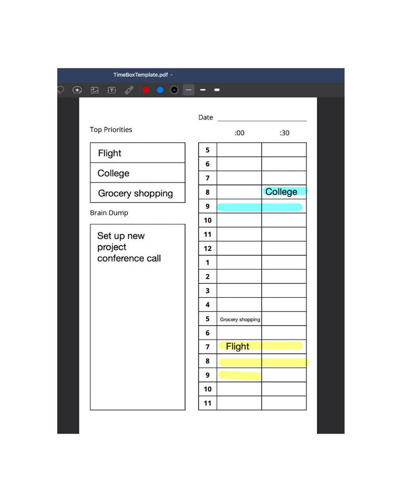 The Original Timebox Template Etsy The Original Timebox Template Etsy