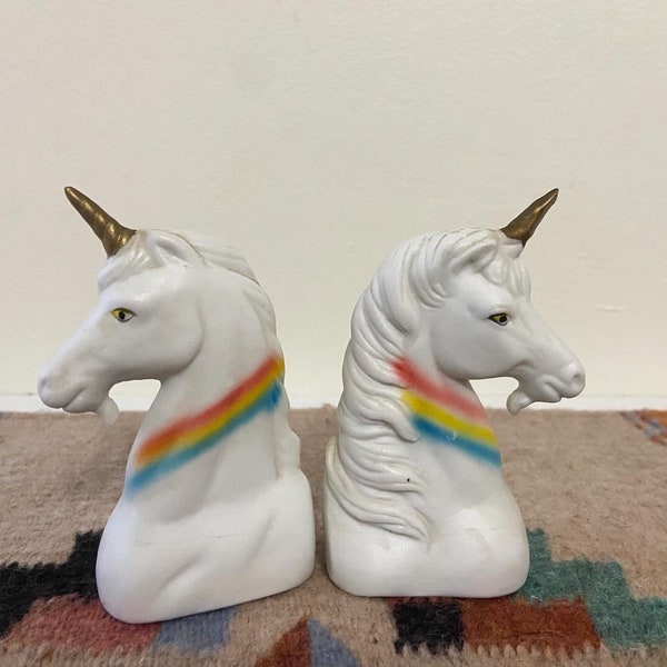 Vintage Unicorn Rainbow Salt + Pepper Shakers