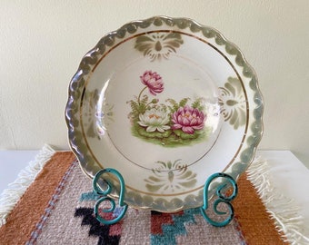 Rare D E McNicol Clarksburg, W. VA Blooming Lillies Serving Plate