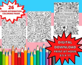 Trans Teen Coloring | Etsy